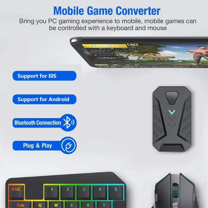 Portable Mobile Gaming Keyboard Mouse Converter Adapter